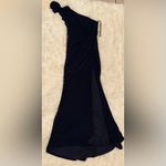 Mac Duggal NWOT  Navy Blue Ruffle One Shoulder jersey Drape Gown sz 0 Photo 2
