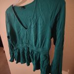 Torrid Green Gauze Smocked Peplum Midi Blouse 1 Photo 3