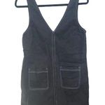 Urban Outfitters  Charcoal Grey Double V Cotton Tank Pocket Front Mini Dress M. Photo 0