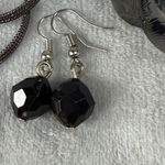Pierced Earrings 3 Pair Dark Color Shade Hoop Drop Dangle Goth Metal Beaded Black Photo 4