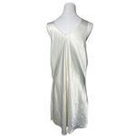 Minimal Ivory Satin Midi Slip Dress Button Front Go Softly 1X Photo 3