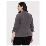 Torrid Gray Gabardine 3/4 Sleeve Tie Cuff Blazer Size 4X Office Career Photo 2