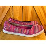 Eddie Bauer  Womens 9 CAST Canvas Pink Stripe Slip On Flat Loafer Shoe Photo 2