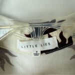 Little Lies Cream & Brown Sunny Linen Button Down Shirt S Photo 3