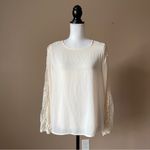 Who What Wear | Cream Lace Long Sleeve Blouse Sz M Photo 1