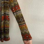 💥Multicolor Multi Print Long Sleeve Cardigan M Brown Size M Photo 3