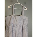 J.Crew NWT Women's Button Front Seersucker Blue White Stripe Tank Midi Dress 20 Photo 6