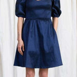 Ali Golden 💙💖  Navy Taffeta Sweetheart Mini Dress Photo 0