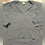 H&M Women’s  Size 8 Black V Neck Button Up Longsleeve Blouse Top Shirt Photo 1