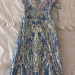 Blue Sequence Prom Dress Size XS Photo 0