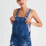 American Eagle Outfitters Distressed Denim Shortalls Sz.M Photo 0