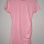 Pink Asymmetrical Hem Rouched Jersey Knit Cap Sleeve T Photo 0