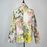 Johnny Was  Linen Tropical Palm Blazer Floral Embroidered Boho Jacket Size S Photo 7
