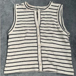 Madewell  Black and White Striped Knit tank  Top Photo 0