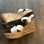 American Eagle  Women’s Sandals Sz 9 1/2 White‎ Wedge Shoes Cork. Photo 6