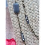 Loft Black & Gray Double Chain Gun Metal, Enamel & Crystal Station Necklace 32" Photo 3