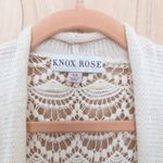 Knox Rose  Womens Crochet Lace Cardigan Size XS Cream Open Front Boho Cottage Photo 3