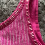 Nike  Dri-Fit Pink Stripe Pullover Tank Top Sports Bra Size Large EUC #7554 Photo 2
