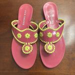 Jack Rogers Georgica Jelly Sandals Pink Lime Green Womens Size 8 Whipstitch Photo 1