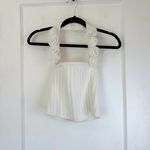 Majorelle  | Amar Rosette Rose Crochet Halter Knit Top in Ivory White‎ Medium Photo 2