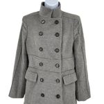 ZARA Double Breasted Wool Blend High Collar Pea Coat Small Photo 22