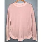 Blush Pink Long Sleeve Waffle Knit Crewneck Pullover Tunic XL Photo 1