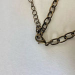 Brass tone rhinestone chain statement necklace Photo 4