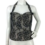 Bebe  Beaded Lace Corset Bustier Top L Photo 0