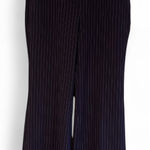 EXPRESS Pinstripe High-Waisted Wide Leg Pants Pleated Slacks Navy Blue White 12 Photo 0