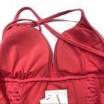 Jessica Simpson  V Neck One Piece Swimsuit Pink Photo 6