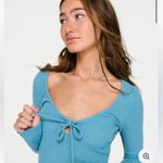 Aeropostale  Long Sleeve Tie-Front Cropped Shrunken Tee Photo 2