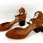 Aquazzura Boheme Tassel Pump Cognac Suede Excellent Condition Original Box sz 36 Brown Photo 7