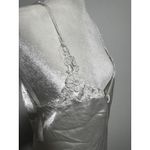 Nine & Co. Lace Trim Cami Top White Sleeveless Satin Tank Top Elegant Large Photo 1