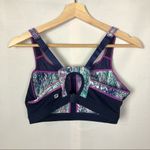 Fabletics  Navy Blue & Purple Floral Clasp Closure Sports Bra M Photo 1