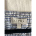 Velzera ‎ Womens Large Blue Striped Pastel Tassel Boho Beachy Photo 3