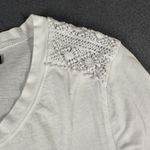 Lauren Ralph Lauren Shirt Womens Large White Button Henley 3/4 Sleeve Crochet Photo 5