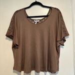 Kirra Women  Sz: M Brown Loose Fit Lace Back Boxy Oversized Lightweight Flowy Top Photo 8