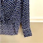 Veronica Beard Worth Pajama Blue Black White Floral Silk Top Blouse Size 0 Photo 4