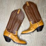 Tony Lama Vintage  Black Label Marble Leather Tan Western Cowboy Boots Women’s 6 Photo 6
