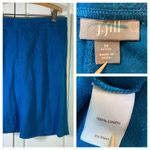 J.Jill Petite Linen Skirt Elastic Waist Pockets Teal Blue Women's Medium M Blue Size undefined Photo 10