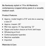 7 For All Mankind 7SEVEN FOR ALL MANKIND KIMMIE CROP MID RISE SOFT STRETCH TAPERED LEG SLIM FIT Photo 12