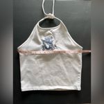 Brandy Melville  JOHN GALT White Halter Tank Top Embroidery Dragon One Size EUC Photo 5