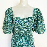 ASTR Floral Green Midi Dress Asymmetrical Ballon sleeve size XL Revolve NEW Photo 4
