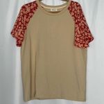 ASOS Roolee Tan Tee Shirt with flowy floral short sleeves Size XXXL Photo 0