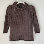 Talbots  100% Merino Wool Sweater Turtle Neck Brown Three Quarter Sleeves Small Photo 0