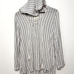 Billabong Women Same Story hooded Cover-Up striped black white size small Photo 8