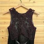 Vintage Scott McClintock Size Small Velvet Red Lace Back Maxi Prom Gown Black Photo 9