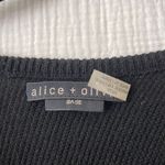 Alice + Olivia Alice‎ + Olivia Black Asymmetrical V Neck Wool Blend Knit Oversized Sweater Photo 2
