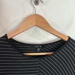 Comfy USA asymmetric striped stretch jersey knit tunic black and white size S Photo 6