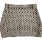 NEW SER.O.YA Open Knit Crochet Mini Skirt Size SMALL Belt Loops Neutral Beige Tan Photo 0